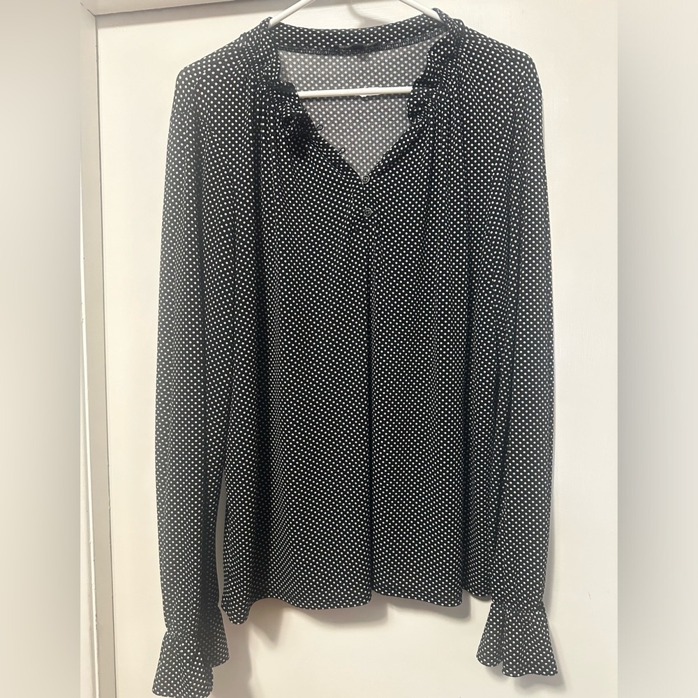 Adrianna Papell polkadot top, size XL
